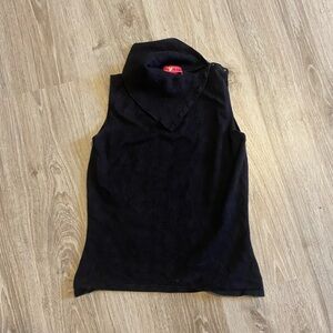 Vintage Black Sleeveless Turtleneck top
